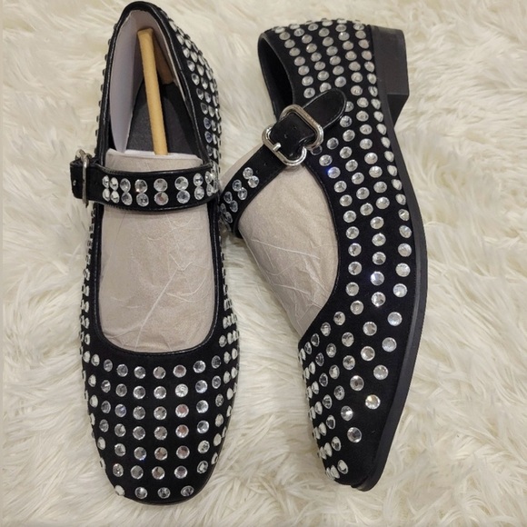 Sam Edelman Lookalikes Studded Mary Jane Flats Sz 8 - Picture 5 of 7